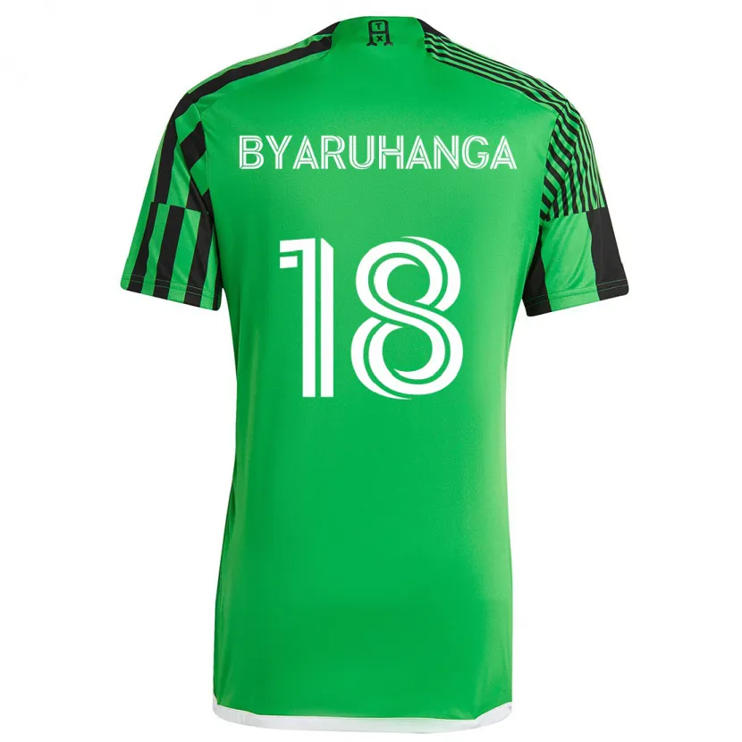 Danxen Niño Camiseta Bobosi Byaruhanga #18 Verde Negro 1ª Equipación 2024/25 La Camisa