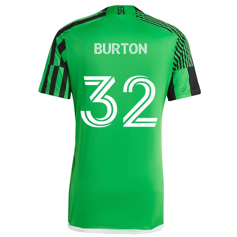 Danxen Niño Camiseta Micah Burton #32 Verde Negro 1ª Equipación 2024/25 La Camisa