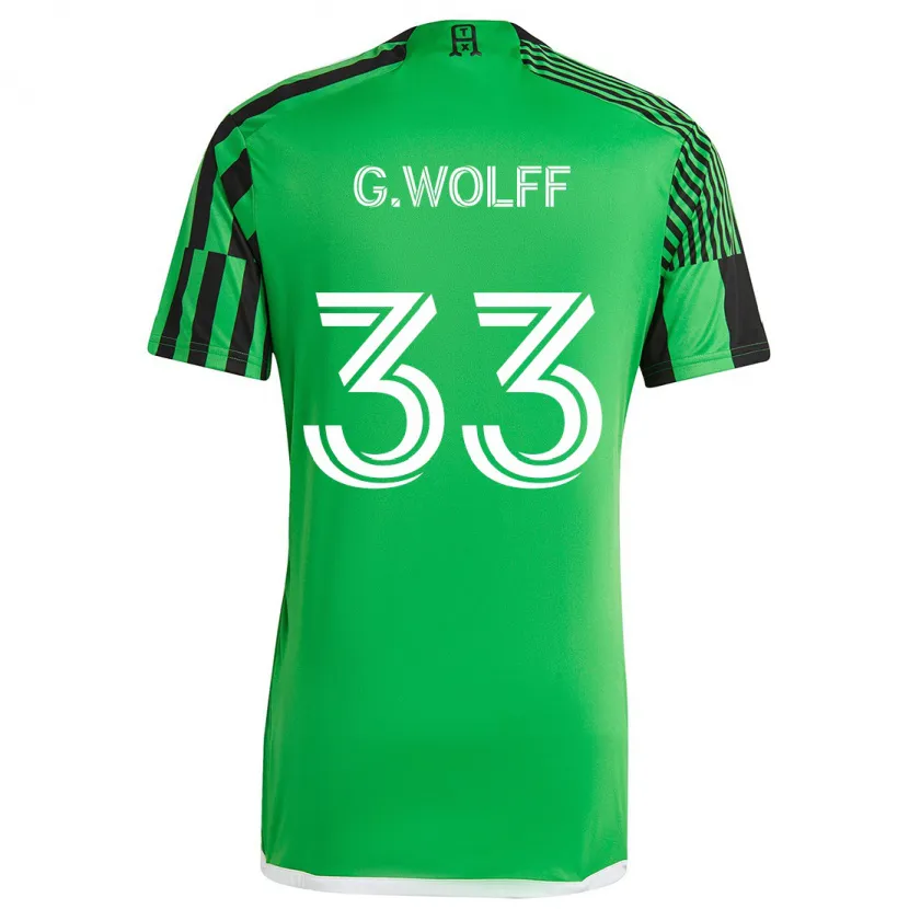 Danxen Niño Camiseta Gavin Wolff #33 Verde Negro 1ª Equipación 2024/25 La Camisa