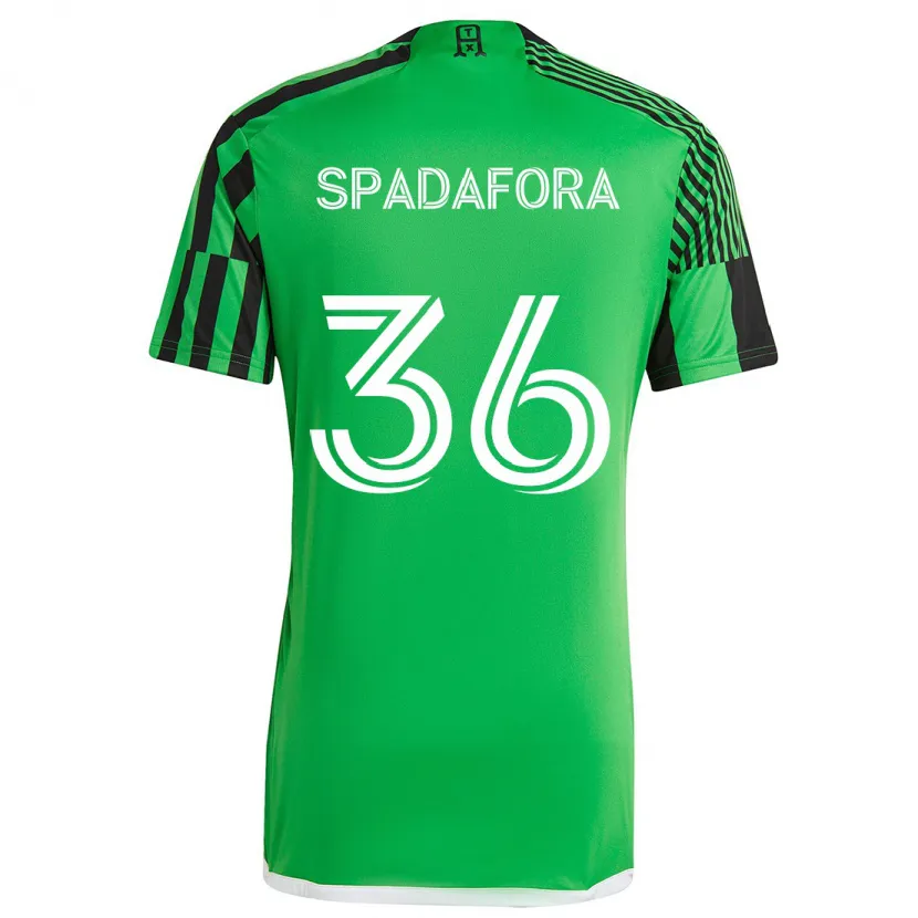 Danxen Niño Camiseta Luke Spadafora #36 Verde Negro 1ª Equipación 2024/25 La Camisa