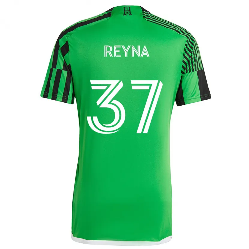 Danxen Niño Camiseta Joah Reyna #37 Verde Negro 1ª Equipación 2024/25 La Camisa