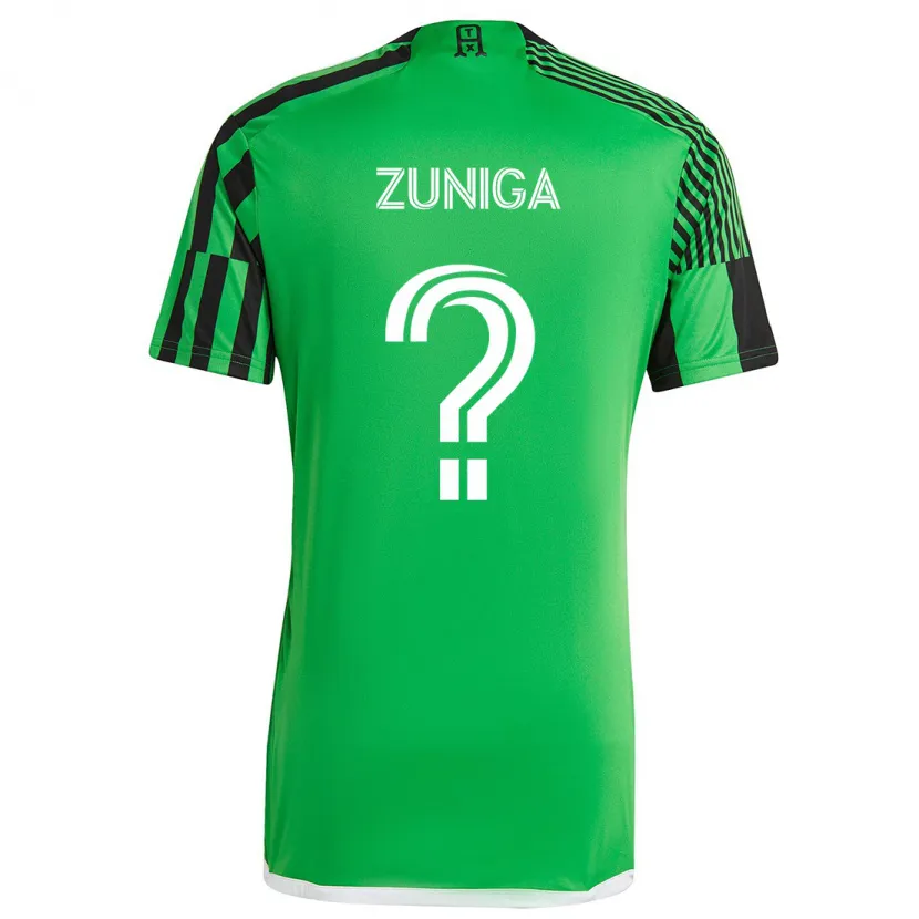 Danxen Niño Camiseta Abner Zuñiga #0 Verde Negro 1ª Equipación 2024/25 La Camisa