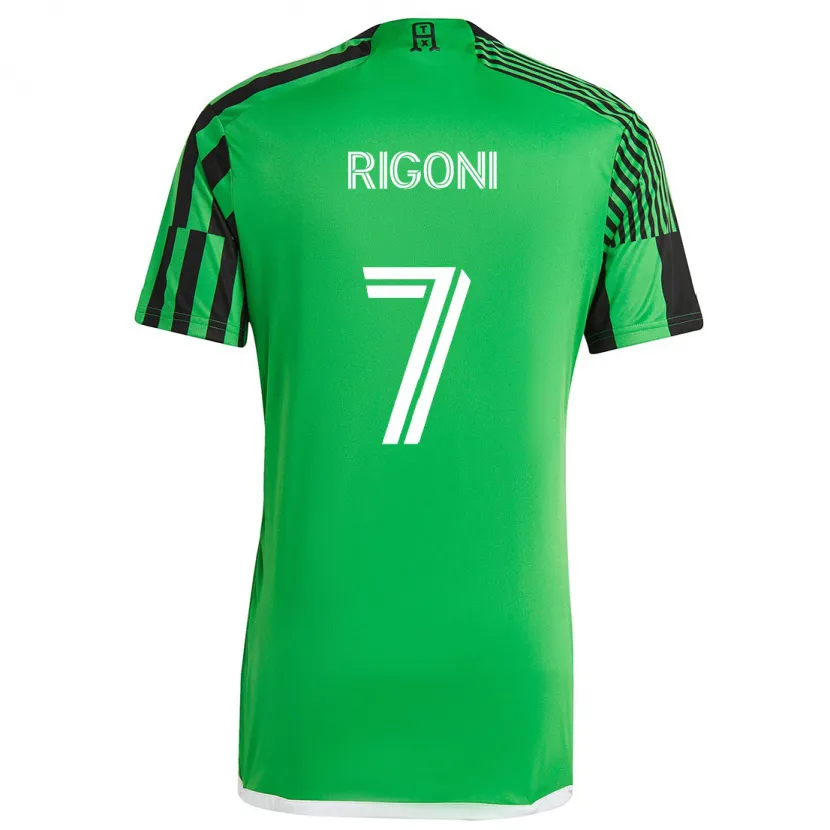 Danxen Niño Camiseta Emiliano Rigoni #7 Verde Negro 1ª Equipación 2024/25 La Camisa