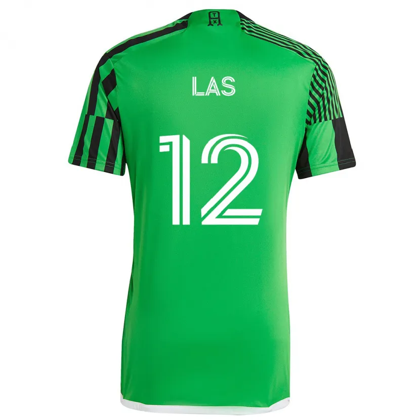 Danxen Niño Camiseta Damian Las #12 Verde Negro 1ª Equipación 2024/25 La Camisa