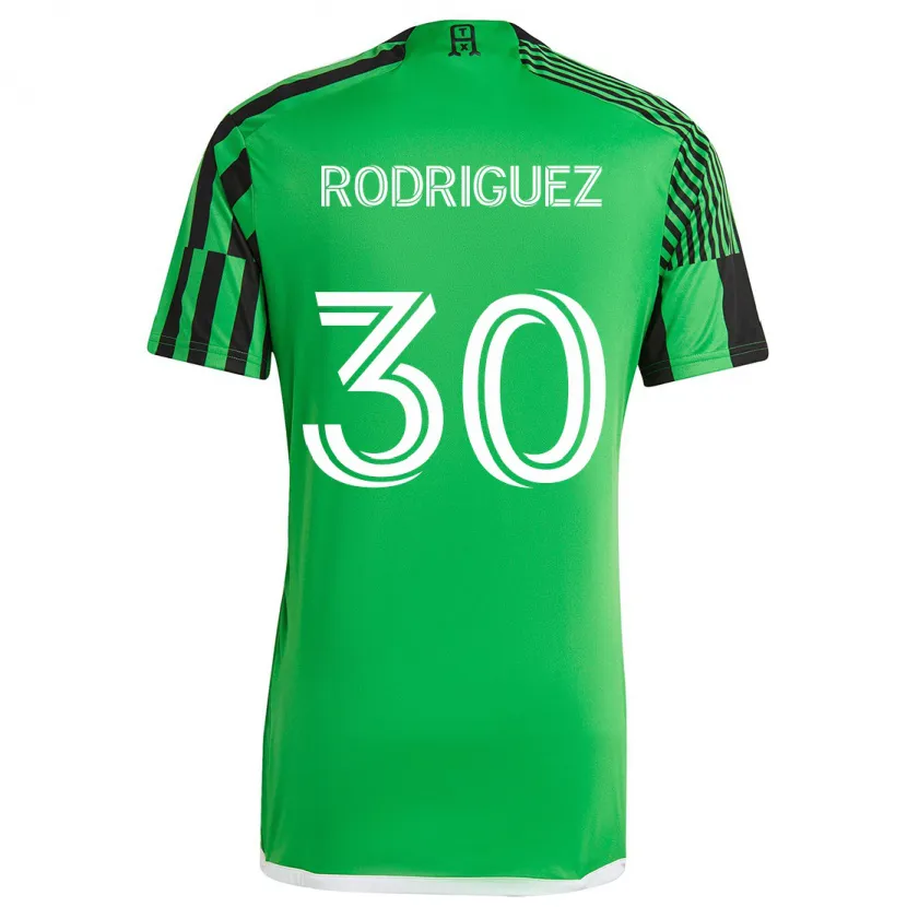 Danxen Niño Camiseta Memo Rodríguez #30 Verde Negro 1ª Equipación 2024/25 La Camisa