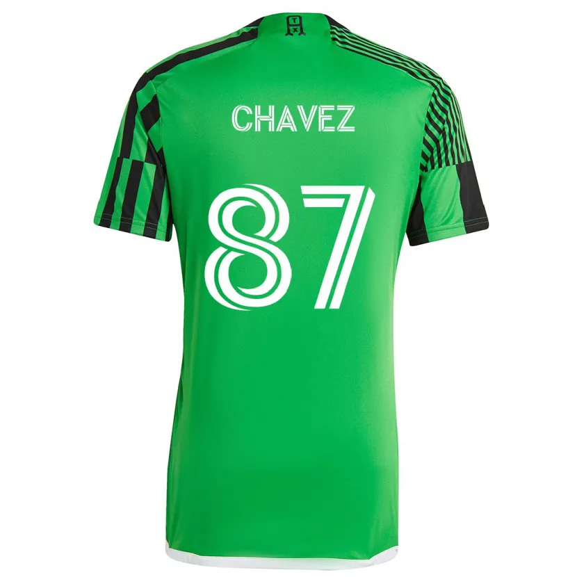 Danxen Niño Camiseta Alfonso Ocampo-Chávez #87 Verde Negro 1ª Equipación 2024/25 La Camisa