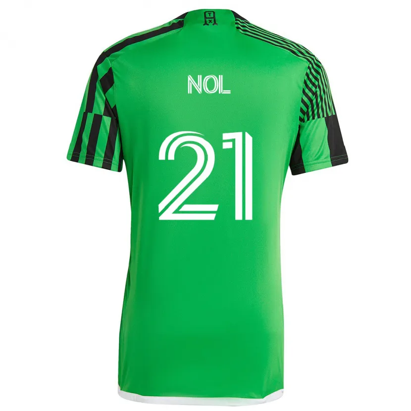 Danxen Niño Camiseta Valentin Noël #21 Verde Negro 1ª Equipación 2024/25 La Camisa