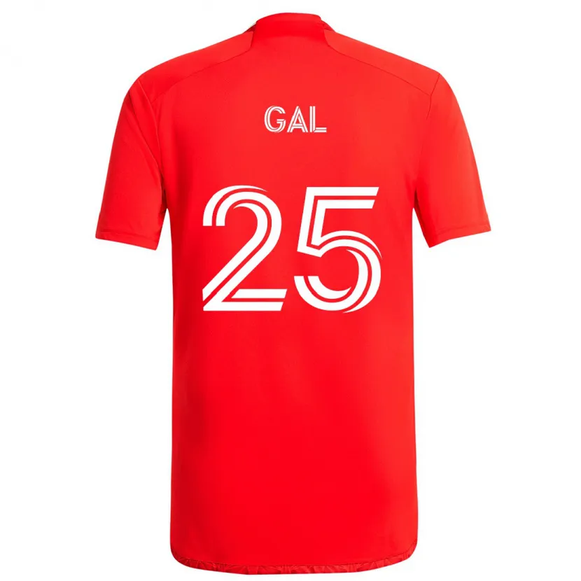 Danxen Niño Camiseta Jeff Gal #25 Rojo Blanco 1ª Equipación 2024/25 La Camisa