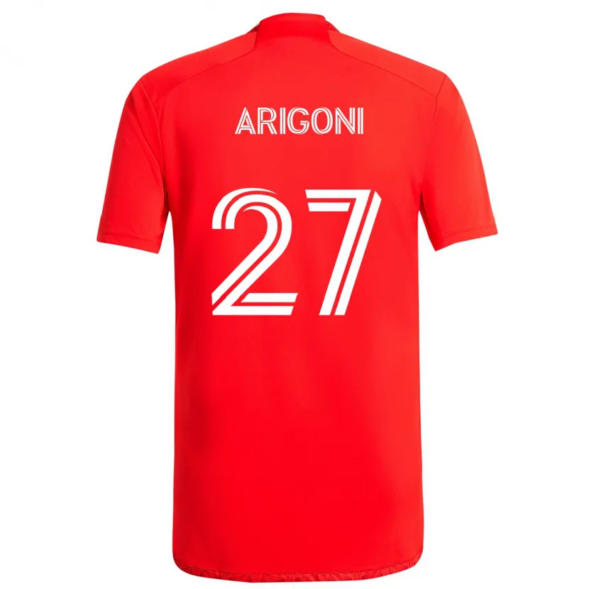 Danxen Niño Camiseta Allan Arigoni #27 Rojo Blanco 1ª Equipación 2024/25 La Camisa