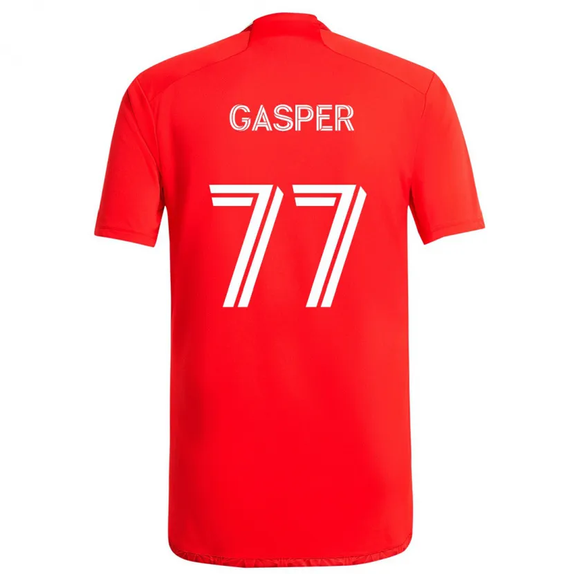 Danxen Niño Camiseta Chase Gasper #77 Rojo Blanco 1ª Equipación 2024/25 La Camisa