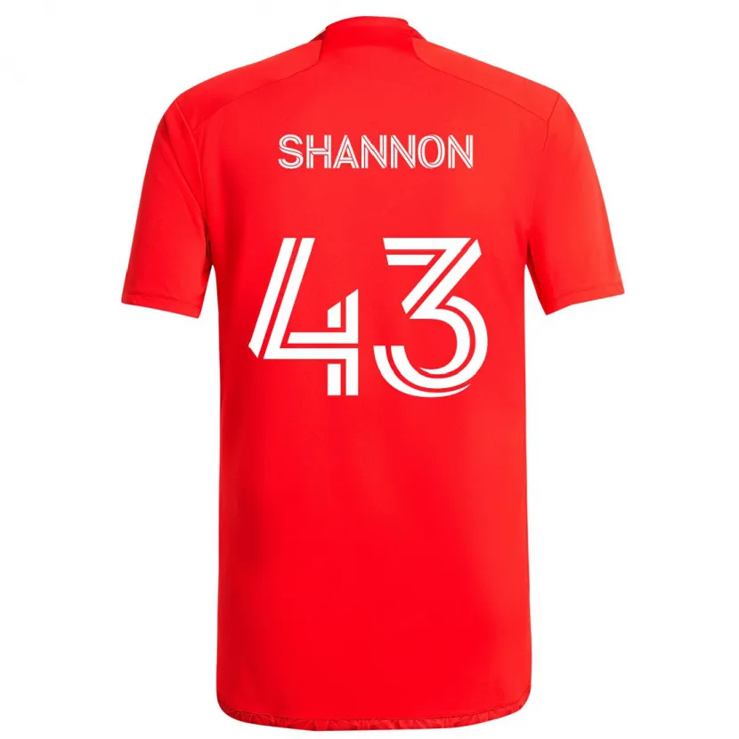 Danxen Niño Camiseta Jaylen Shannon #43 Rojo Blanco 1ª Equipación 2024/25 La Camisa