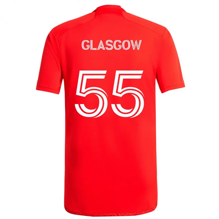 Danxen Niño Camiseta Omari Glasgow #55 Rojo Blanco 1ª Equipación 2024/25 La Camisa