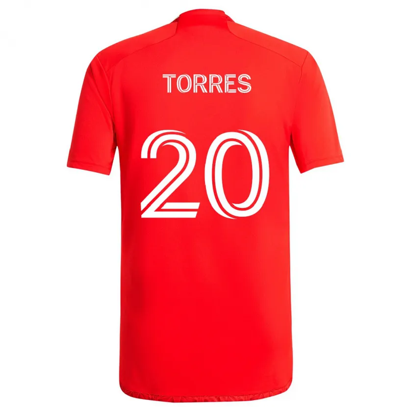 Danxen Niño Camiseta Jairo Torres #20 Rojo Blanco 1ª Equipación 2024/25 La Camisa