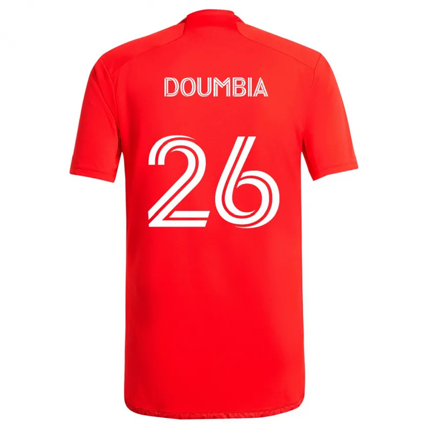 Danxen Niño Camiseta Ousmane Doumbia #26 Rojo Blanco 1ª Equipación 2024/25 La Camisa