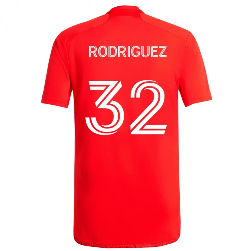 Danxen Niño Camiseta Missael Rodríguez #32 Rojo Blanco 1ª Equipación 2024/25 La Camisa