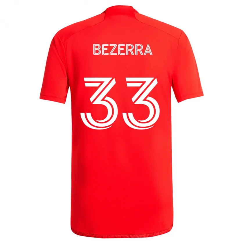 Danxen Niño Camiseta Victor Bezerra #33 Rojo Blanco 1ª Equipación 2024/25 La Camisa