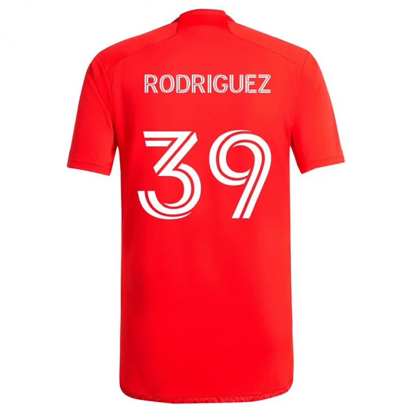 Danxen Niño Camiseta Allan Rodriguez #39 Rojo Blanco 1ª Equipación 2024/25 La Camisa