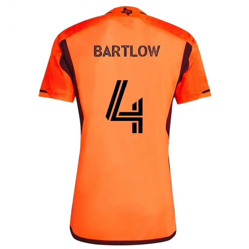 Danxen Niño Camiseta Ethan Bartlow #4 Naranja Negro 1ª Equipación 2024/25 La Camisa