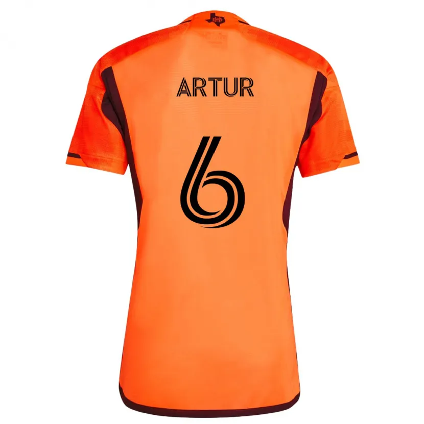 Danxen Niño Camiseta Artur #6 Naranja Negro 1ª Equipación 2024/25 La Camisa