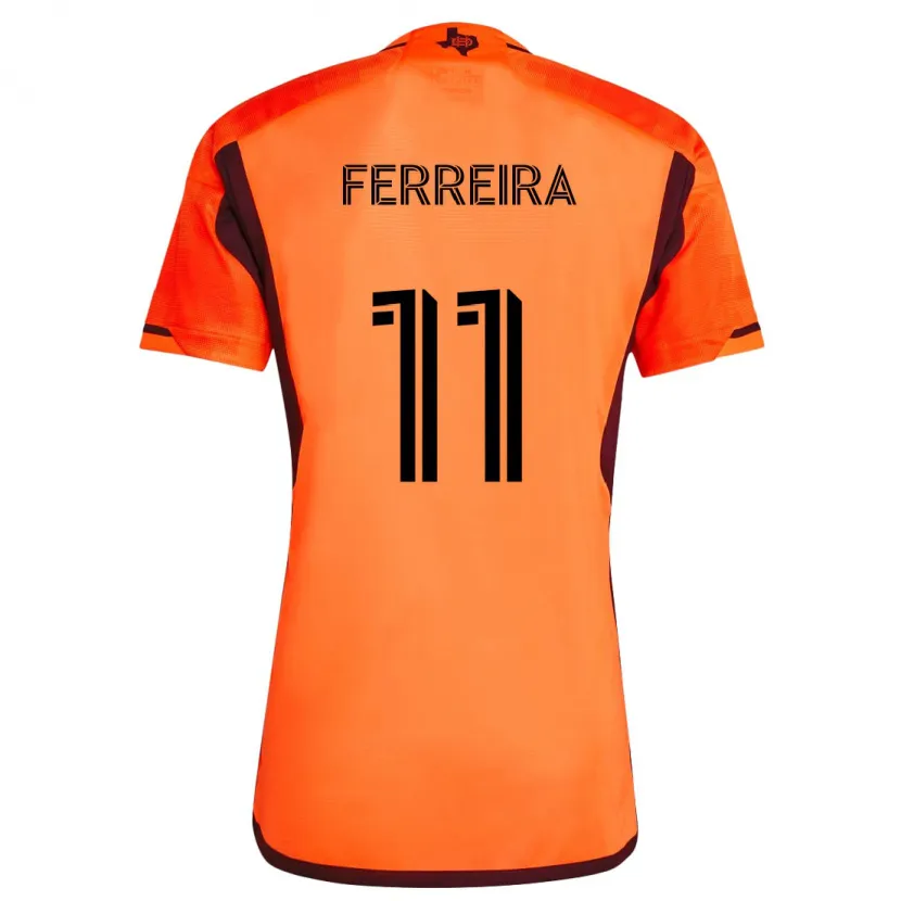 Danxen Niño Camiseta Sebastián Ferreira #11 Naranja Negro 1ª Equipación 2024/25 La Camisa