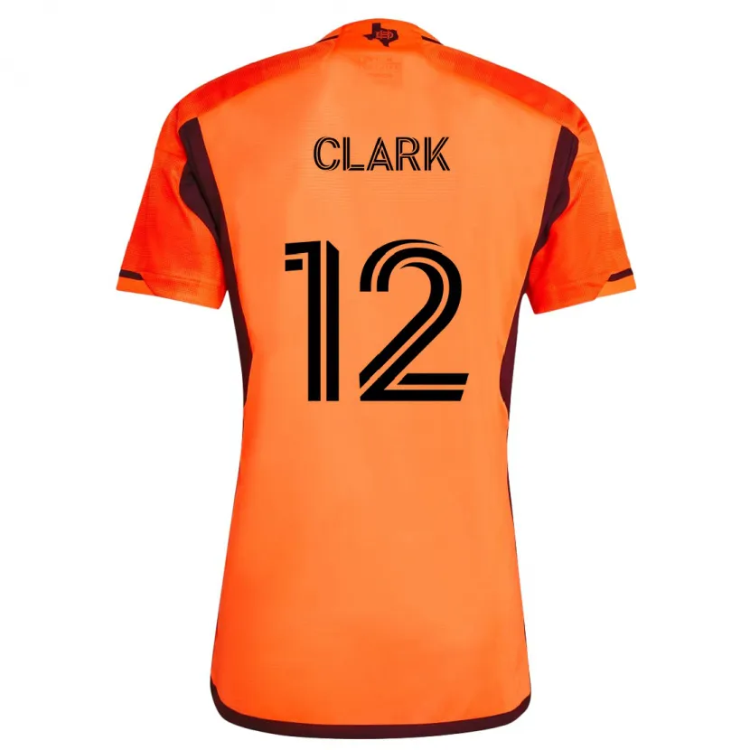 Danxen Niño Camiseta Steve Clark #12 Naranja Negro 1ª Equipación 2024/25 La Camisa