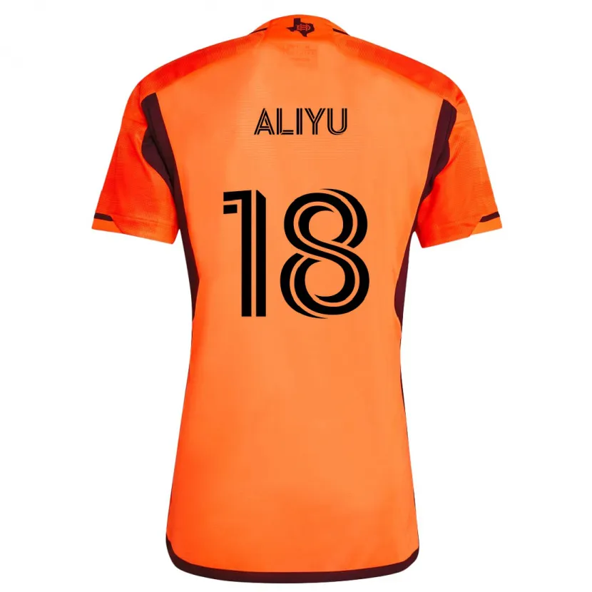 Danxen Niño Camiseta Ibrahim Aliyu #18 Naranja Negro 1ª Equipación 2024/25 La Camisa