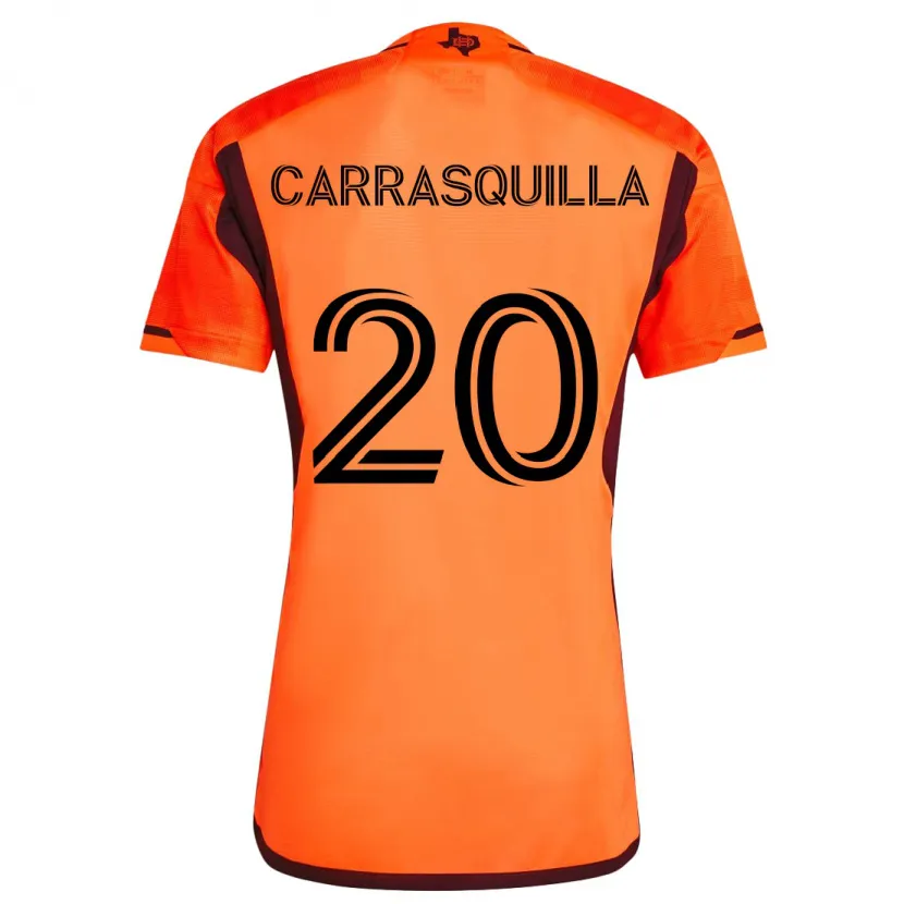 Danxen Niño Camiseta Adalberto Carrasquilla #20 Naranja Negro 1ª Equipación 2024/25 La Camisa