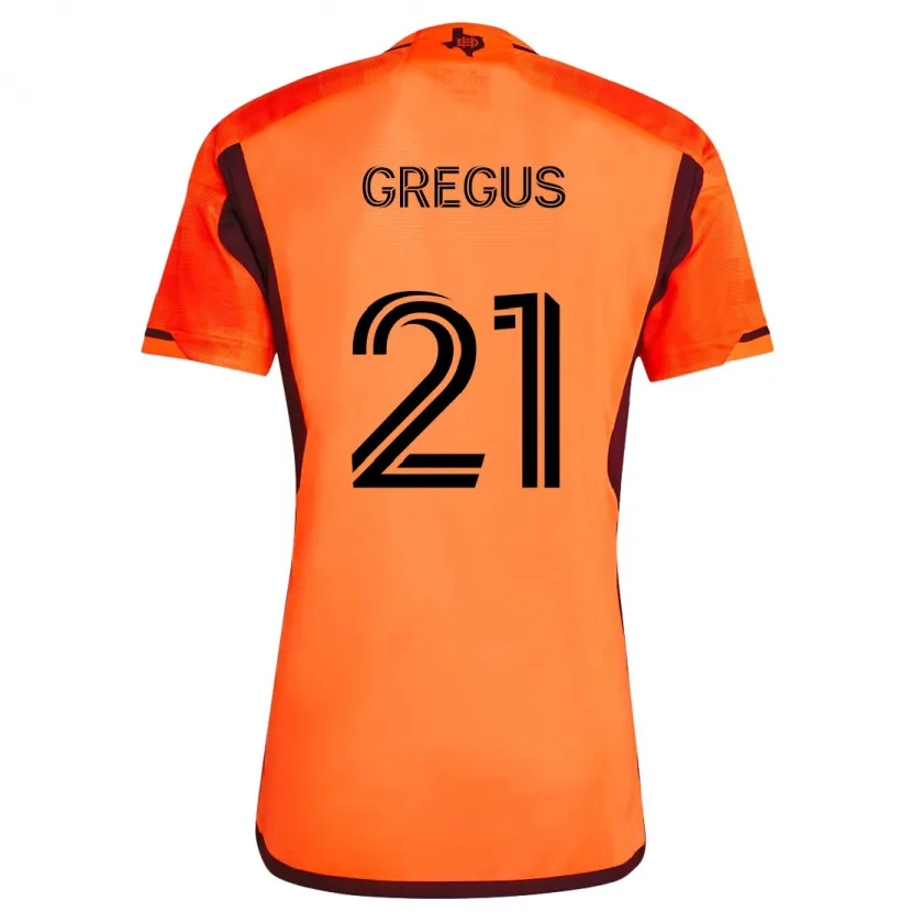 Danxen Niño Camiseta Jan Gregus #21 Naranja Negro 1ª Equipación 2024/25 La Camisa