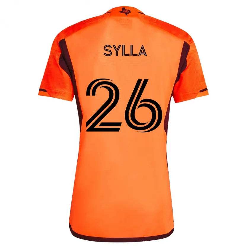 Danxen Niño Camiseta Ousmane Sylla #26 Naranja Negro 1ª Equipación 2024/25 La Camisa