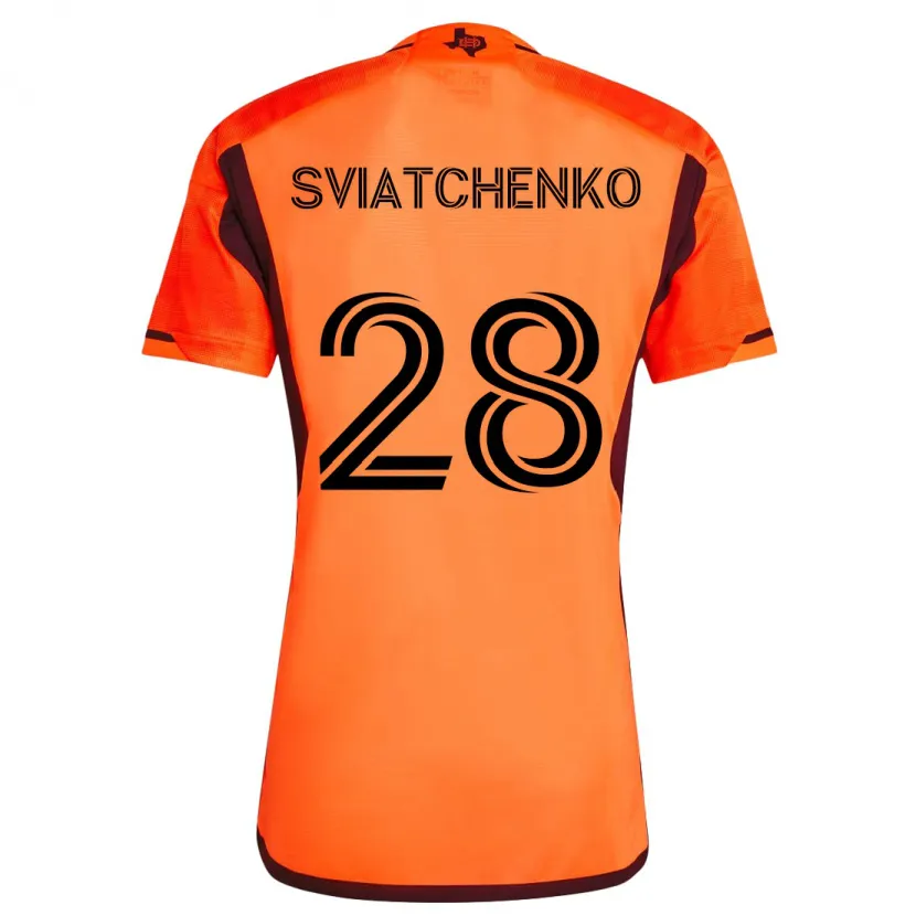 Danxen Niño Camiseta Erik Sviatchenko #28 Naranja Negro 1ª Equipación 2024/25 La Camisa