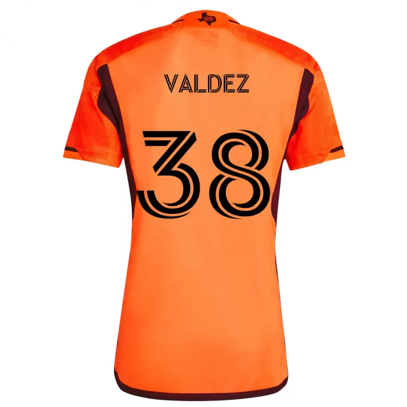 Danxen Niño Camiseta Xavier Valdez #38 Naranja Negro 1ª Equipación 2024/25 La Camisa