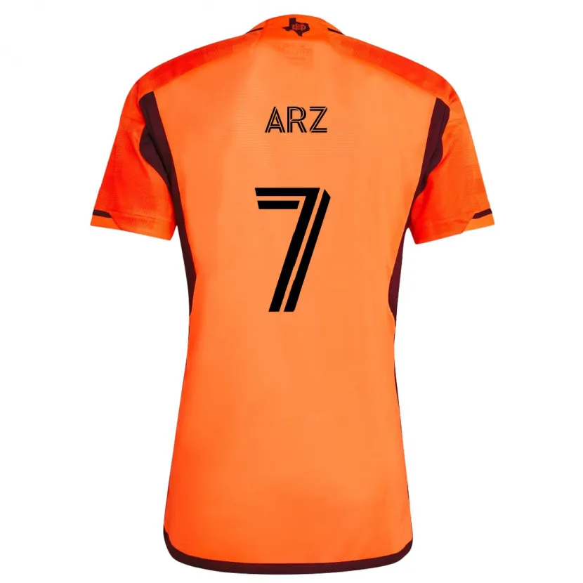 Danxen Niño Camiseta Exon Arzú #7 Naranja Negro 1ª Equipación 2024/25 La Camisa