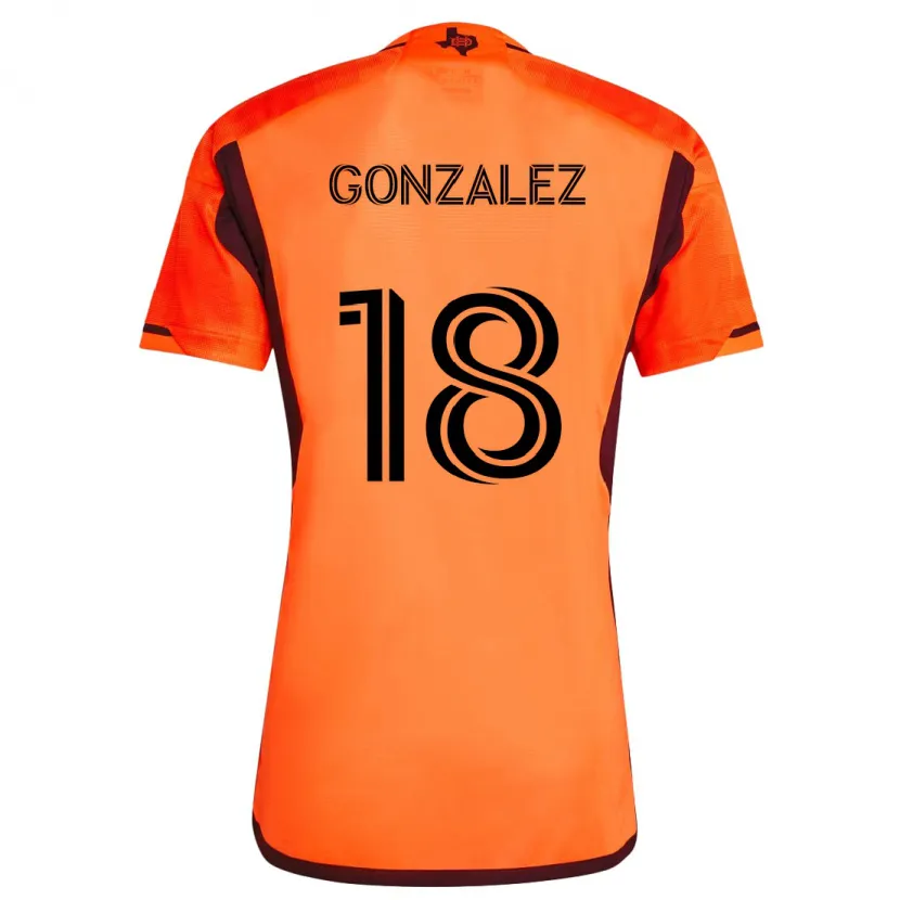 Danxen Niño Camiseta Diego Gonzalez #18 Naranja Negro 1ª Equipación 2024/25 La Camisa