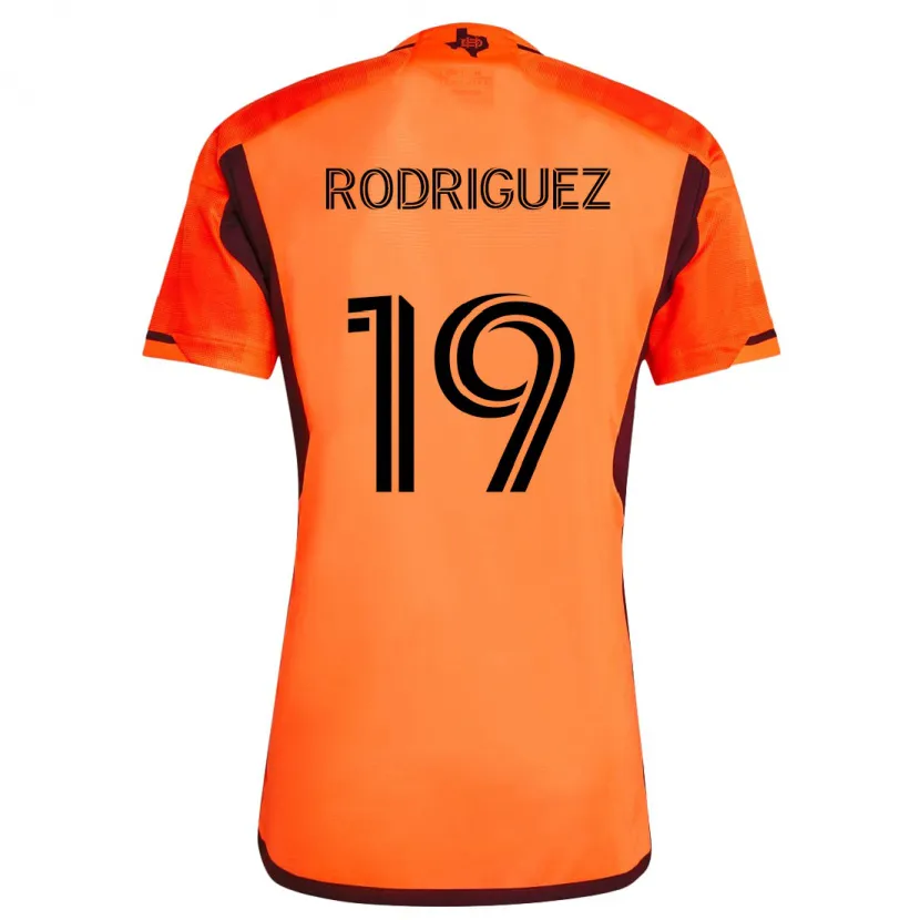 Danxen Niño Camiseta Sebastian Rodriguez #19 Naranja Negro 1ª Equipación 2024/25 La Camisa