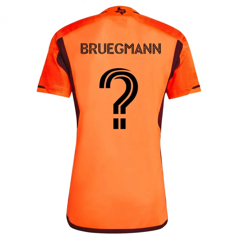 Danxen Niño Camiseta Lukas Bruegmann #0 Naranja Negro 1ª Equipación 2024/25 La Camisa