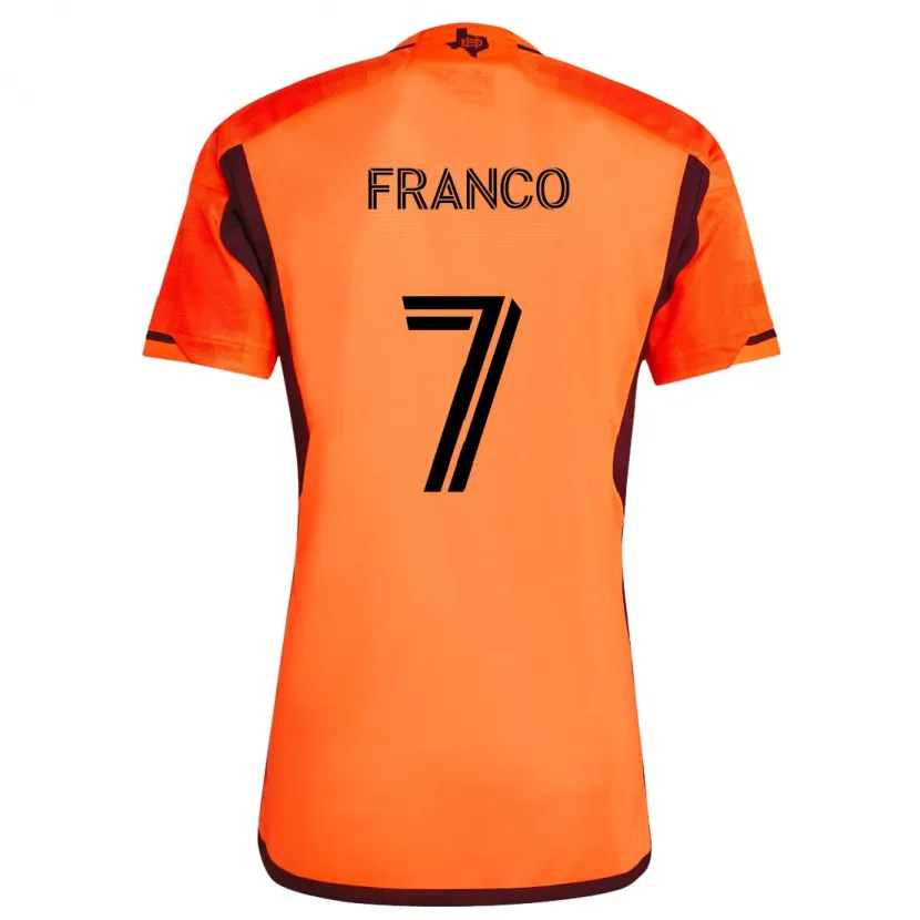 Danxen Niño Camiseta Iván Franco #7 Naranja Negro 1ª Equipación 2024/25 La Camisa