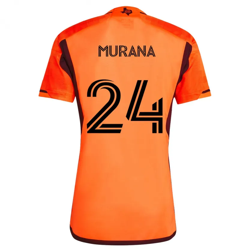 Danxen Niño Camiseta Mujeeb Murana #24 Naranja Negro 1ª Equipación 2024/25 La Camisa