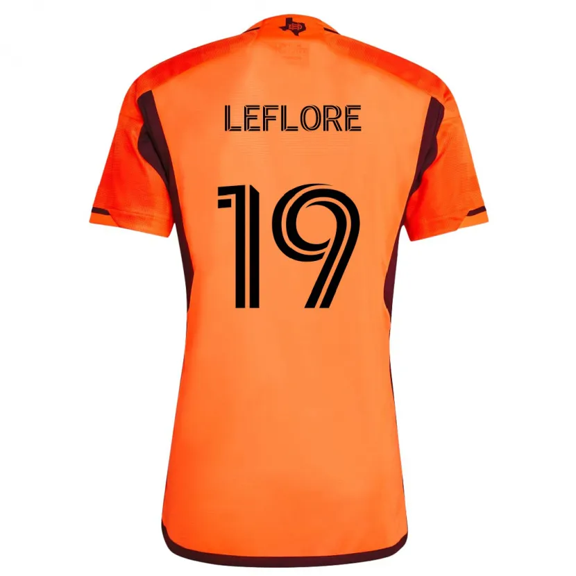 Danxen Niño Camiseta Isaiah Leflore #19 Naranja Negro 1ª Equipación 2024/25 La Camisa