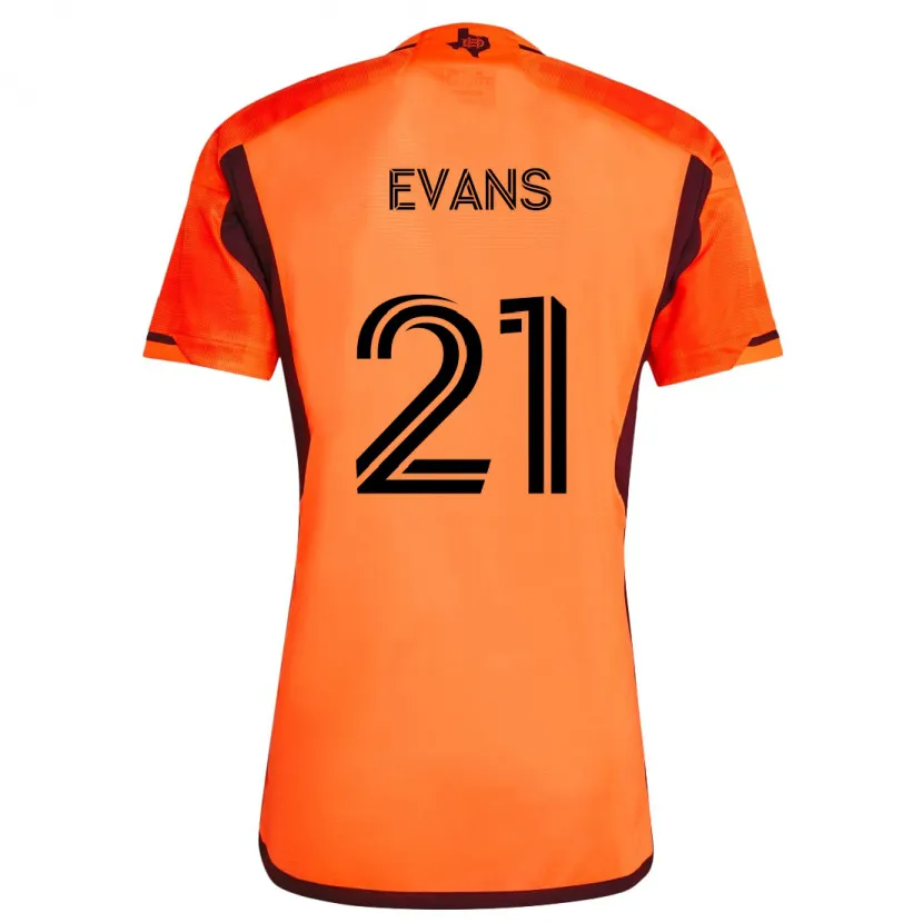 Danxen Niño Camiseta Jacob Evans #21 Naranja Negro 1ª Equipación 2024/25 La Camisa