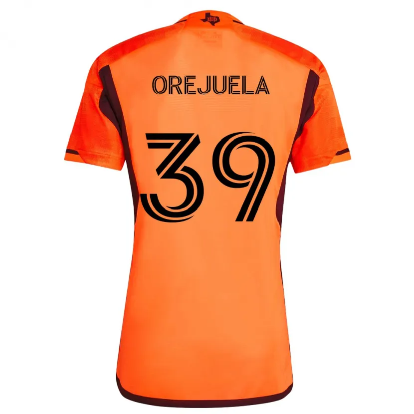 Danxen Niño Camiseta Jesus Orejuela #39 Naranja Negro 1ª Equipación 2024/25 La Camisa