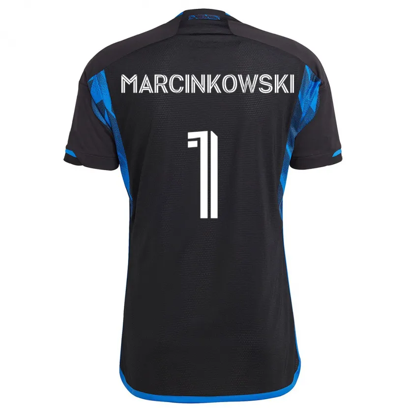 Danxen Niño Camiseta Jt Marcinkowski #1 Azul Negro 1ª Equipación 2024/25 La Camisa