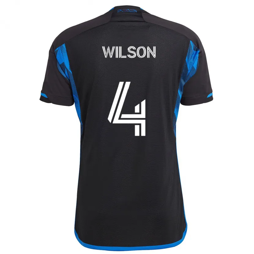 Danxen Niño Camiseta Bruno Wilson #4 Azul Negro 1ª Equipación 2024/25 La Camisa