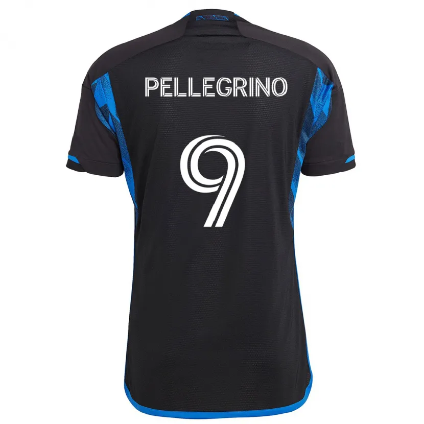 Danxen Niño Camiseta Amahl Pellegrino #9 Azul Negro 1ª Equipación 2024/25 La Camisa