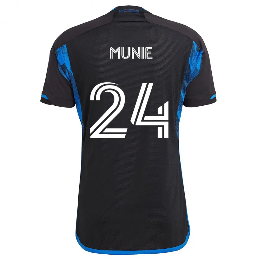 Danxen Niño Camiseta Daniel Munie #24 Azul Negro 1ª Equipación 2024/25 La Camisa