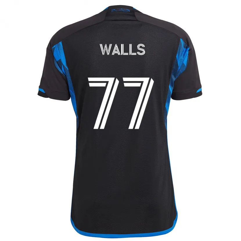 Danxen Niño Camiseta Casey Walls #77 Azul Negro 1ª Equipación 2024/25 La Camisa