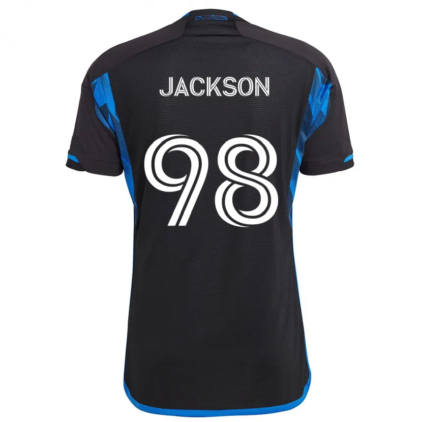 Danxen Niño Camiseta Jacob Jackson #98 Azul Negro 1ª Equipación 2024/25 La Camisa