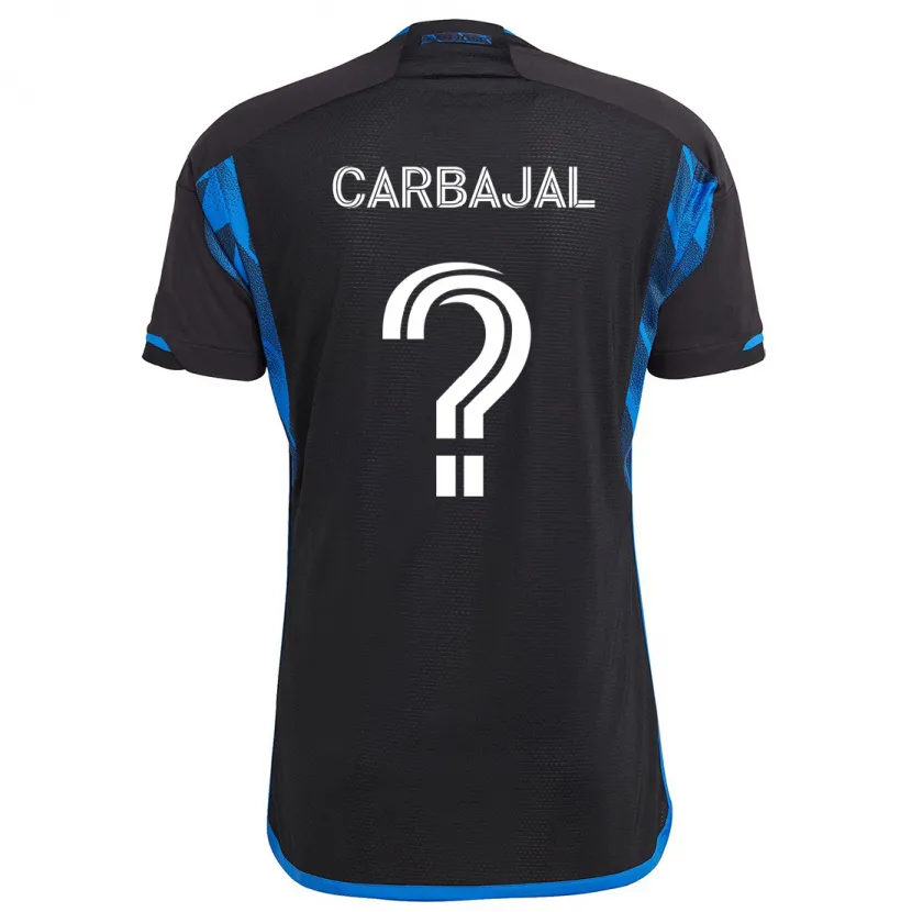 Danxen Niño Camiseta Sebastian Carbajal #0 Azul Negro 1ª Equipación 2024/25 La Camisa