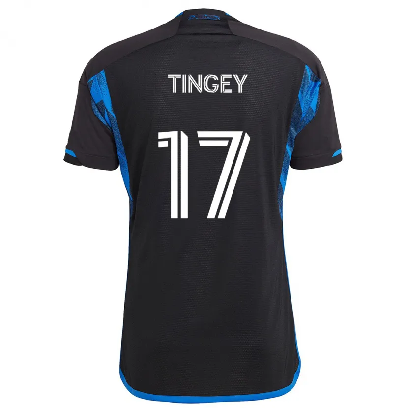 Danxen Niño Camiseta Keegan Tingey #17 Azul Negro 1ª Equipación 2024/25 La Camisa