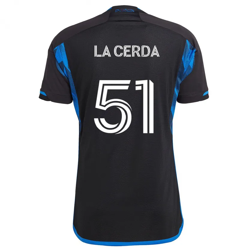 Danxen Niño Camiseta Eric De La Cerda #51 Azul Negro 1ª Equipación 2024/25 La Camisa