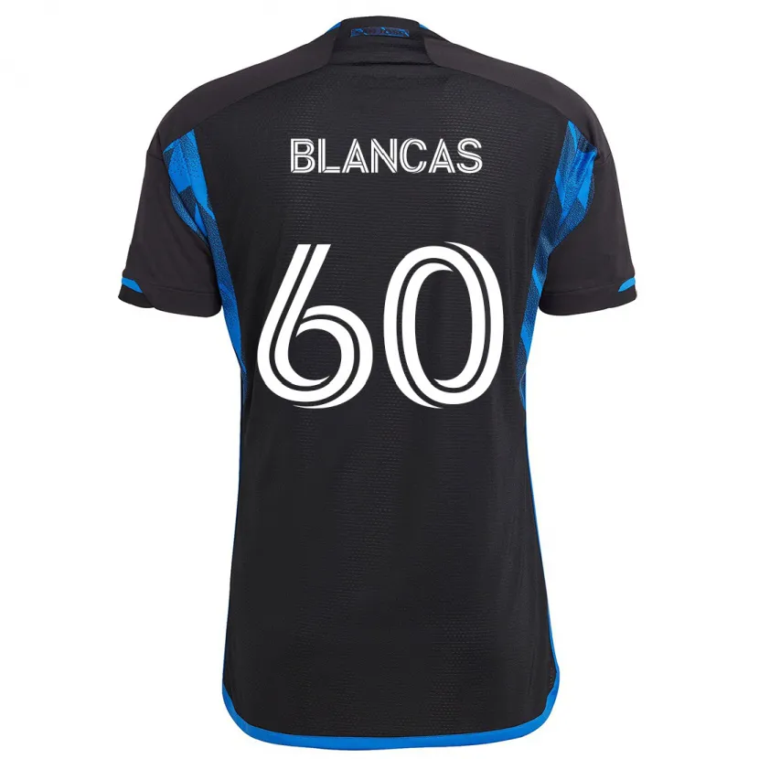 Danxen Niño Camiseta Eduardo Blancas #60 Azul Negro 1ª Equipación 2024/25 La Camisa